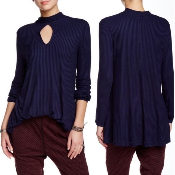 Free People Copa Banana Ribbed Keyhole Tunic - Picture 1 of 8